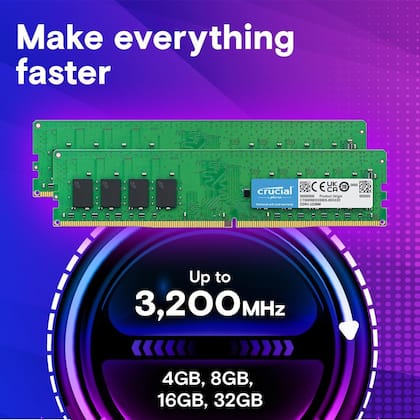 Kit RAM Crucial de 32 GB (2 x 16 GB) Desktop DDR4 3200 MHz CL22
