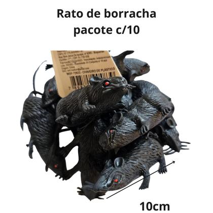 Imagem de Kit rato borracha Halloween decoração Falso C/10 festa