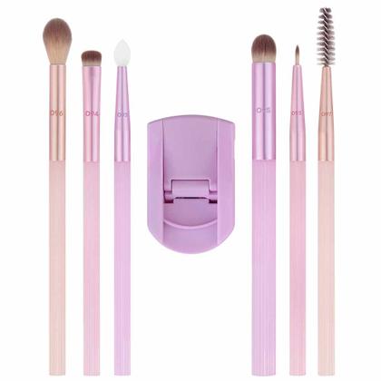 Imagem de Kit Real Techniques Pastel Pop Frosted Lids Eye 6 Pincéis + Mini Curvador