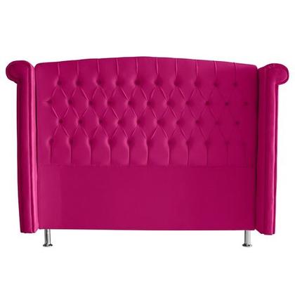 Imagem de Kit Realeza Cabeceira De Cama Box e Calçadeira Baú Queen 160 Cm Suede Rosa Pink Eli Móveis