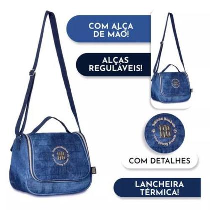 Imagem de Kit Rebecca Bonbon Mochila Rodinhas Lancheira Estojo Jeans