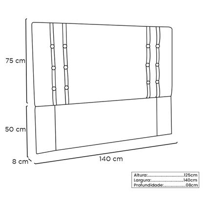 Imagem de Kit Recamier e Cabeceira Santorini SPZ 140cm Veludo