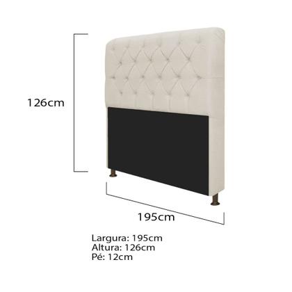 Imagem de Kit Recamier Sofá Calçadeira Divã Félix 195 cm e Cabeceira Estofada Lady 195 cm Para Cama Box King Size Sintético Bege - AM Decor