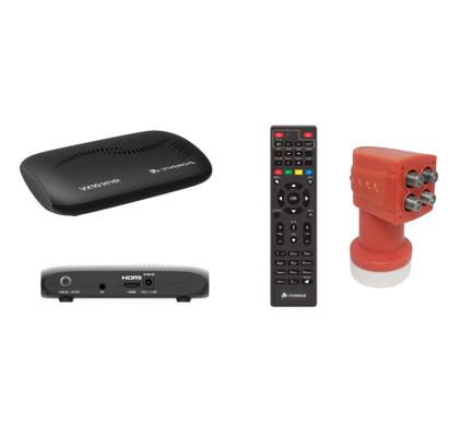Imagem de Kit Receptor Digital Vivensis Vx10 Tv Sat Hd + Lnbf Quádruplo