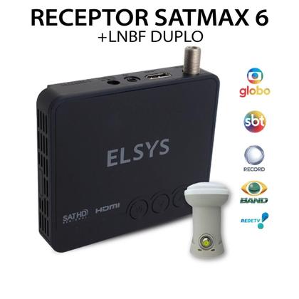 Imagem de Kit receptor satmax 6 + lnbf duplo