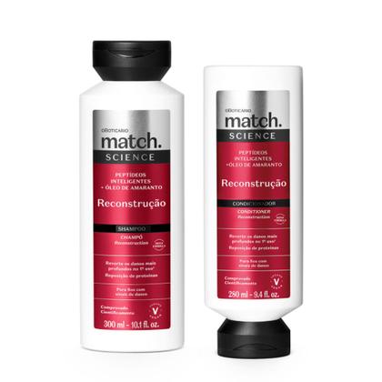 Imagem de Kit Reconstrução Match Science, Shampoo e Condicionador 300ml, O Boticário