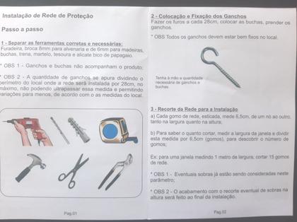 Imagem de kit rede tela proteção completo 2,3mt x 1,60mt Preta