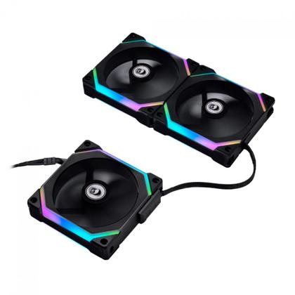 Imagem de Kit Redragon Lian Li 3 Fans Spec ARGB 120 Controladora Preto