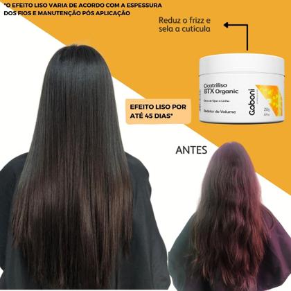 Imagem de Kit Redutor de Volume Cicatriliso BTX Organic 250g + Spray Termoprotetor Nutri Único 100ml Gaboni