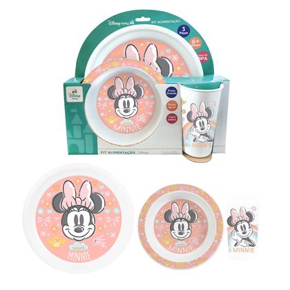 Imagem de Kit Refeição Alimentação 3 Peças Infantil Bebe Minnie