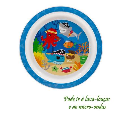 Imagem de Kit Refeição Animal Fun Pratinho + Bowl + Talher - Pirata