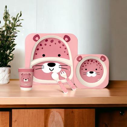 Imagem de Kit Refeiçao Bebe Infantil Buba Kit Talheres prato Infantil Bambu