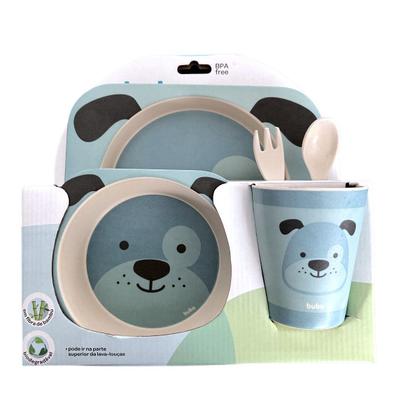 Imagem de Kit Refeiçao Bebe Infantil Buba Kit Talheres prato Infantil Bambu