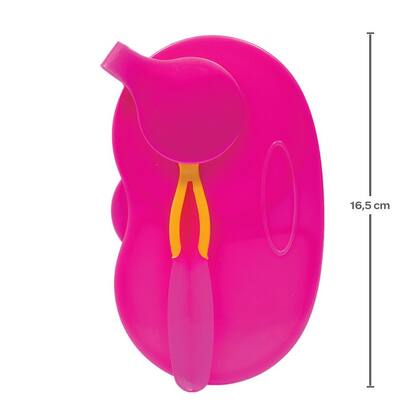 Imagem de Kit refeicao buba com divisoria tampa e colher rosa 320ml