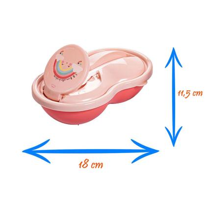 Imagem de Kit Refeição com Colher e Tampa Divertido 320 ml Infantil Plasútil 