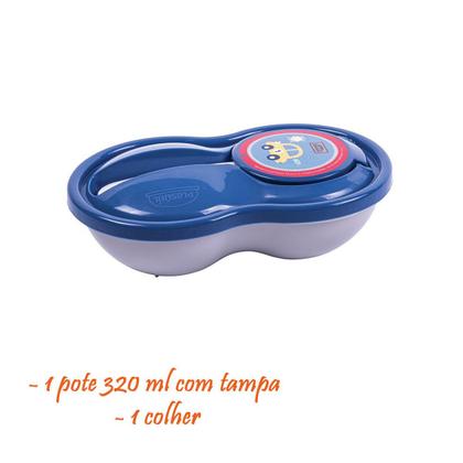 Imagem de Kit Refeição com Colher e Tampa Divertido 320 ml Infantil Plasútil 