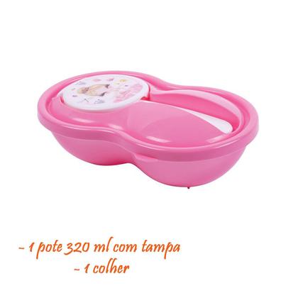 Imagem de Kit Refeição com Colher e Tampa Divertido 320 ml Infantil Plasútil 