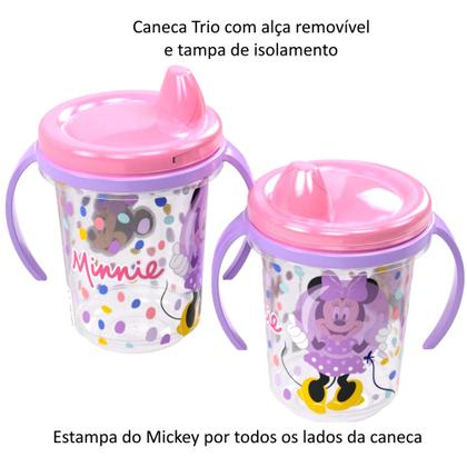 Imagem de Kit Refeição da Minnie Tigela que Gruda Copo com Alça e Pratinho Bowl com Colher