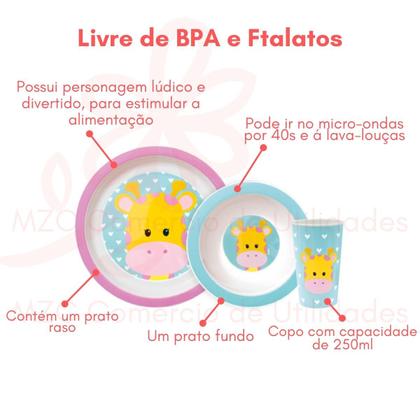 Imagem de Kit Refeição Infantil Animal Fun Girafa Buba