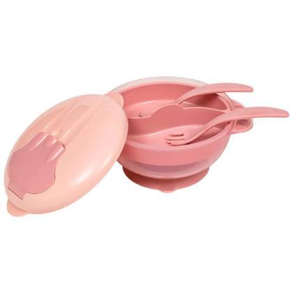 Imagem de Kit Refeição Infantil - Bowl e Talheres - 500ml - Rosa - Buba