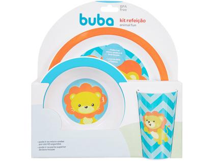 Imagem de Kit Refeição Infantil Buba Animal Fun Leão 