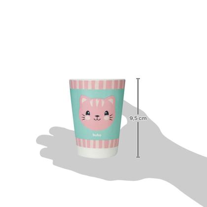 Imagem de Kit Refeição Infantil Em Bambu Gatinho Rosa Introdução Alimentar 13209 Buba