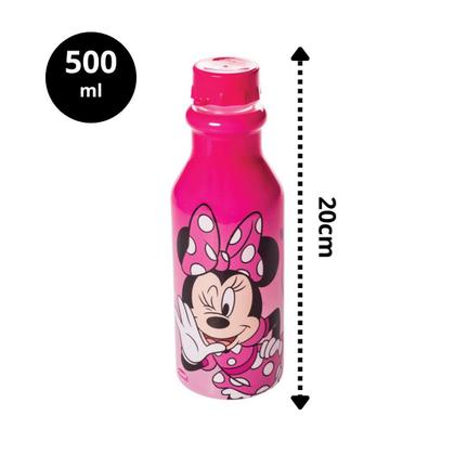 Imagem de Kit Refeição Minnie Garrafinha Retrô 500ml e Potes Minnie Rosa - Plasútil