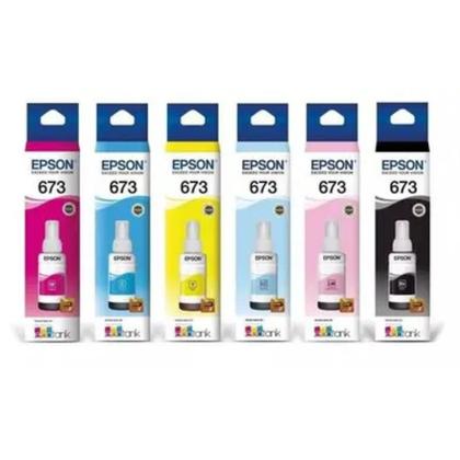 Imagem de Kit Refil Tinta Epson T673 6 Cores L800 L805 L810 L850 L1800