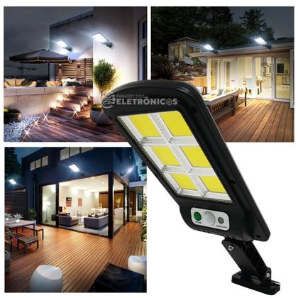 Imagem de KIT Refletor Luminária Solar LED 300W Sem Fio Com Sensor de Presença e Controle Remoto LKY0034