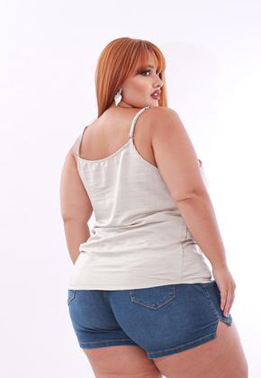 Imagem de Kit Regata Básica Plus Size Viscose e Cetim