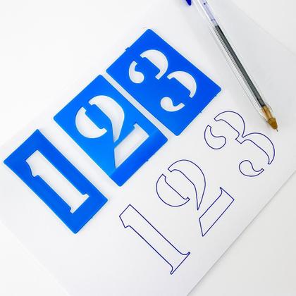 Imagem de Kit Régua Letras e Números Vazados Tamanhos Material Escolar