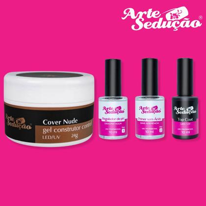 Imagem de Kit Regulador pH Primer Top Coat Gel Control Cover Nude Manicure Nail Designer Alongamento Unhas de Gel Arte Sedução