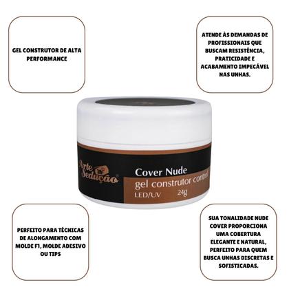 Imagem de Kit Regulador pH Primer Top Coat Gel Control Cover Nude Manicure Nail Designer Alongamento Unhas de Gel Arte Sedução