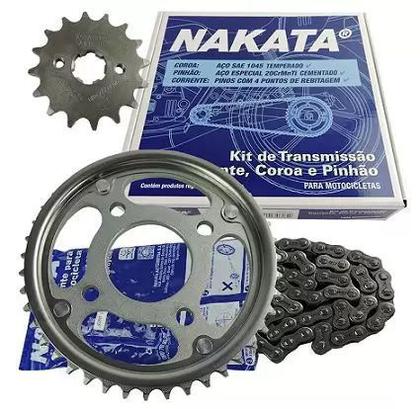 Imagem de Kit Relação Aço - Nakata - CG160 Honda Original - Fan Titan