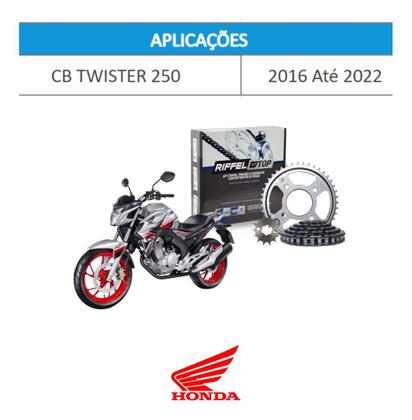 Imagem de Kit Relação Cb Twister 250 2016 2022 Com Retentor Riffel