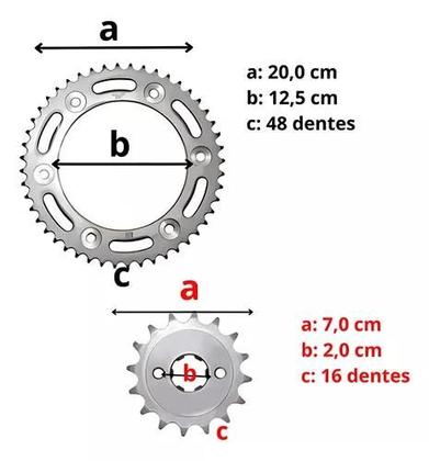 Imagem de Kit Relação Com Retentor Bros 160 150 Xre 190 Aço 1045 Scud