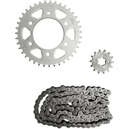 Imagem de Kit relacao (corrente, coroa e pinhao) cobreq fazer150/factor150/factor125i