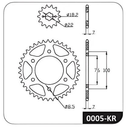 Imagem de Kit relacao (corrente, coroa e pinhao) cobreq fazer150/factor150/factor125i