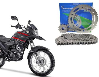Imagem de Kit Relação Nxr 160 Xre 190 Cobreq Coroa Pinhão Aço 1045 Reforçada H