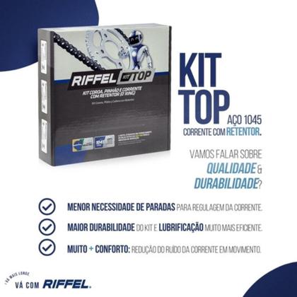 Imagem de Kit Relação Riffel Top Ninja 250R (88-07) 45X14 Com Retentor