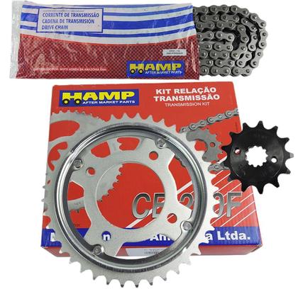 Imagem de Kit Relação Tração Transmissão Aço 1045 Corrente Com Retentor Coroa Pinhão Hamp Honda Cb250f Cb250 Cb 250 Nova Twister De 2016 Ate 2021