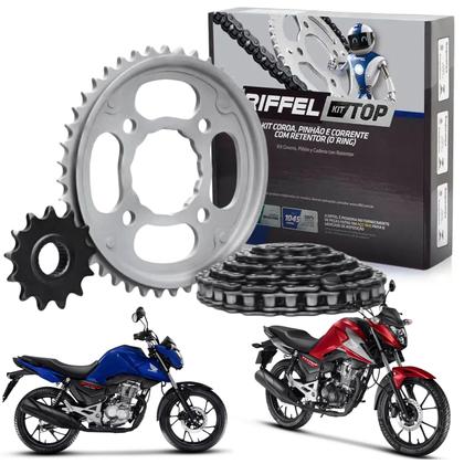 Imagem de Kit relação transmissão riffel 1045 c retentor oring cg 150 cg 160 titan fan start cargo