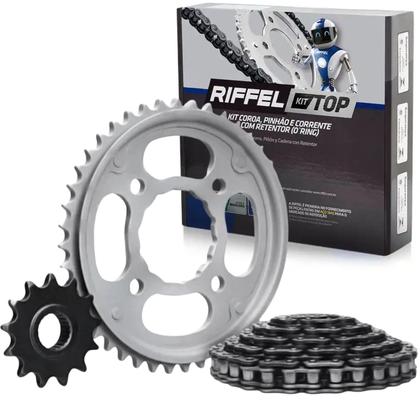 Imagem de Kit relação transmissão riffel 1045 c retentor oring cg 150 cg 160 titan fan start cargo