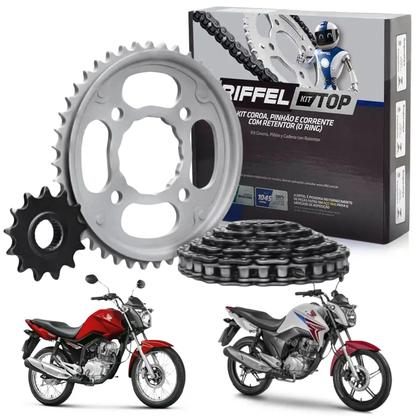 Imagem de Kit relação transmissão riffel 1045 c retentor oring cg 150 cg 160 titan fan start cargo