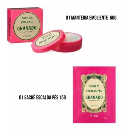 Imagem de Kit Relaxante Para Pés Pink Granado 4 Itens + Lata Presente