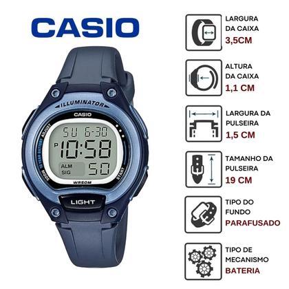 Imagem de Kit Relógio Casio Infantil Masculino Meninos Digital Resistente Agua 50 Metros Redondo Pequeno Alarme Preto LW-203 + Carro Miniatura