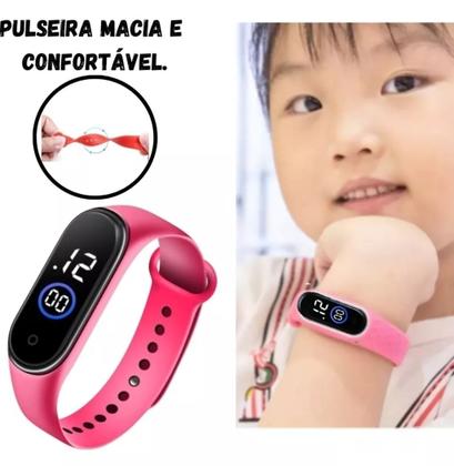 Imagem de Kit Relógio Digital Led Pulseira Silicone Prova água Ajustável Meninos/Meninas + Carteira Infantil Desenho Animado Moda