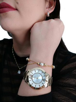 Imagem de Kit relogio feminino champion ch24259d com semi joia