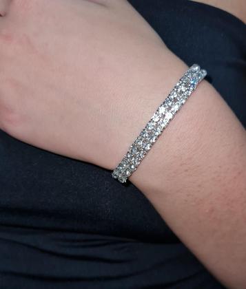 Imagem de Kit Relógio Feminino com Brilho, Brincos, Colar, Pulseira e Anel para Festas, Prateado