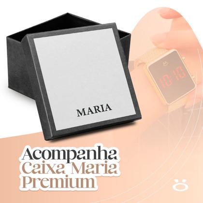 Imagem de Kit Relógio Feminino Digital Prata Casual Moderno com Caixa Presente Premium e Pulseira Berloques Luxo Tendencia